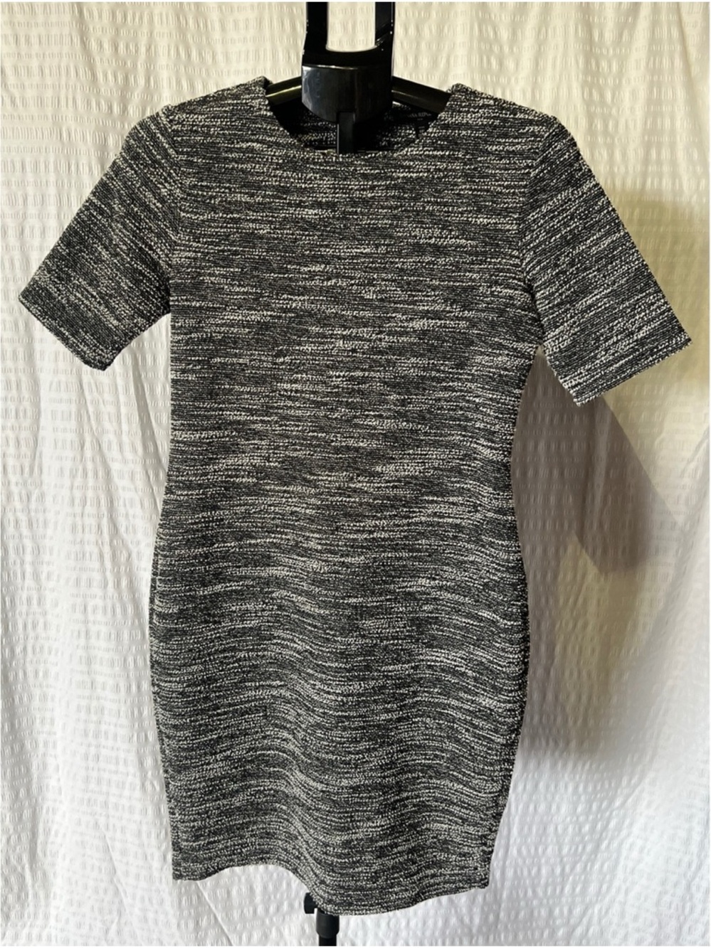 Banana Republic Black and White Textured Knit Sheath Dress